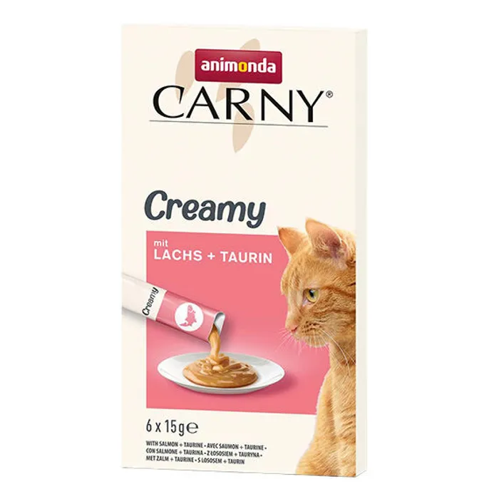 Hlavný obrázok produktu Animonda CARNY Creamy Salmon, krémový pamlsek, losos s taurinem, 6 x 15 g