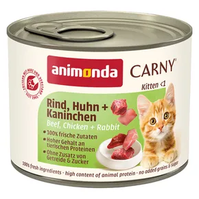 ANIMONDA konzerva CARNY Kitten - hovädzie, kura + králik 200g