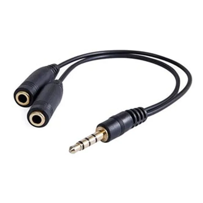 Hlavný obrázok produktu Audio Redukce, Jack, Jack (3,5 mm) M (4-pólový)-Jack (3,5mm) 2x F, 0.2, stereo, černá