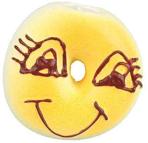 Bagel s tvárou, latexová hračka so zvukom, o 6 cm
