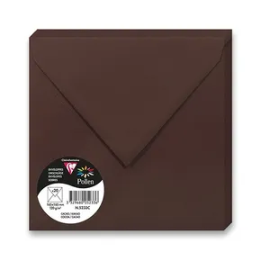 Farebná Obálka Clairefontaine, 165 × 165 mm [20 ks], hnedá