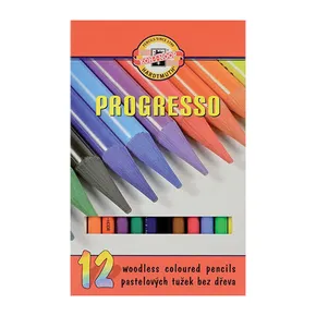 Farebné pastelky "Progresso 8756/12", 12 ks, bez dreva, KOH-I-NOOR