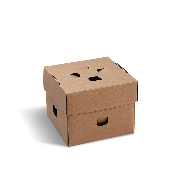 Hlavný obrázok produktu Burger box (PAP - FSC Mix) rozkládací nepromastitelný kraft 120 x 120 x 100 mm [100 ks]