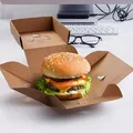 Ďalší obrázok produktu Burger box (PAP - FSC Mix) rozkladací nepremastiteľný kraft 120 x 120 x 100 mm [100 ks]
