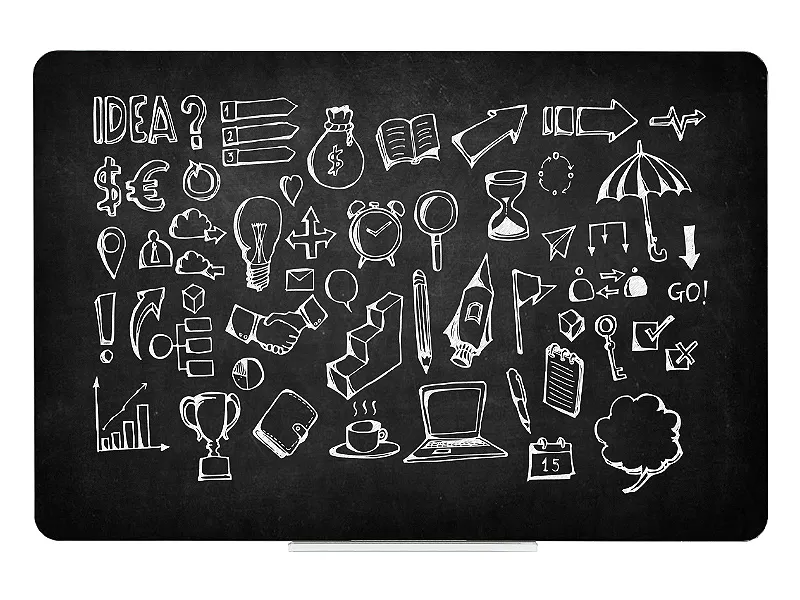 Hlavný obrázok produktu Černá bezrámová magnetická tabule na křídy - Qboard 150 x 97 cm