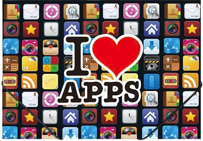 Hlavný obrázok produktu Deska s gumičkou "Apps", 15 mm, PP, A4, PANTA PLAST
