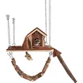 Ďalší obrázok produktu Drevené závesné ihrisko s domčekom JANNE pre myši, škrečky26x22cm