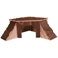 Ďalší obrázok produktu Drevený domček rohový THORDIS pre činčilu, morča 35 x 15 x 37/37 cm