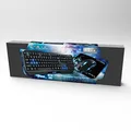 Ďalší obrázok produktu E-blue Polygon, sada klávesnice s myškou Cobra II, US, herná, a podložkou Mazer Marface S typ drôtová (USB), čierno-modrá