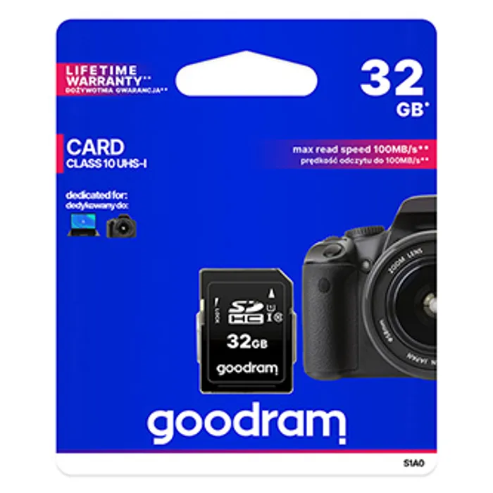 Hlavný obrázok produktu Goodram Secure Digital Card, 32GB, SDHC, S1A0-0320R12, UHS-I U1 (Class 10)