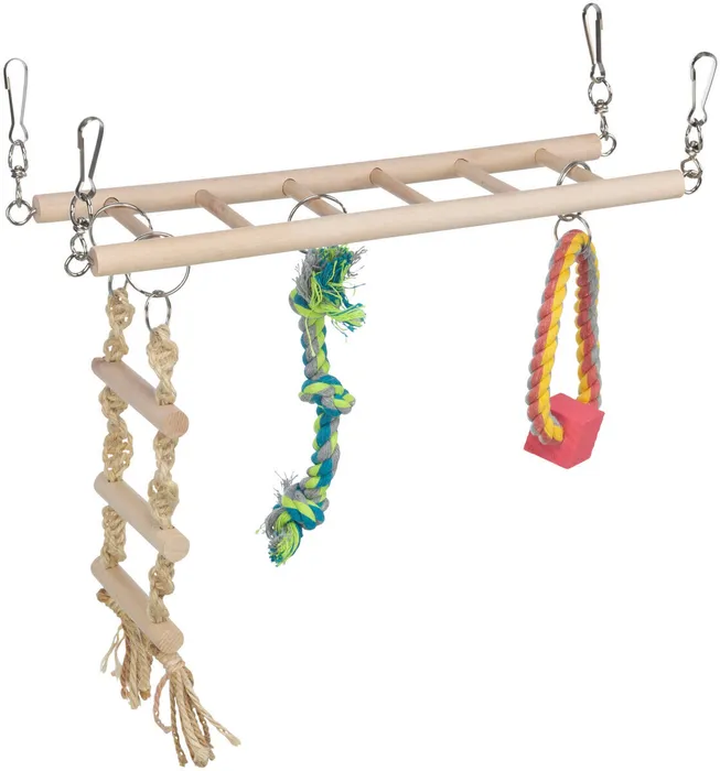 Hlavný obrázok produktu Houpačka do klece + kruh, žebřík, trojuzel 29x25x9cm TRIXIE