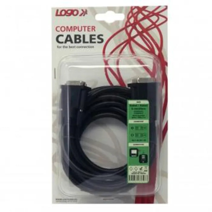 Hlavný obrázok produktu Kabel DVI (24+1) M- DVI (24+1) M, DVI-D (dual link), 3m, stíněný, černá, Logo, blistr