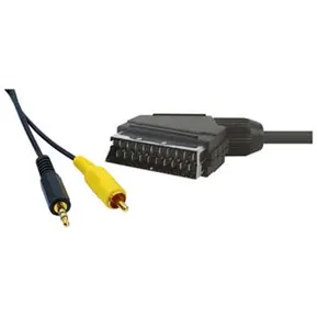 Kabel Scart M-Cinch + Jack (3,5mm) M, 1,5m, czarny