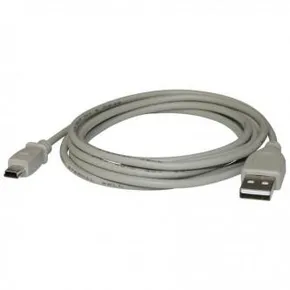 USB kábel (2.0), USB A M - miniUSB M, 3m, čierny, Logo