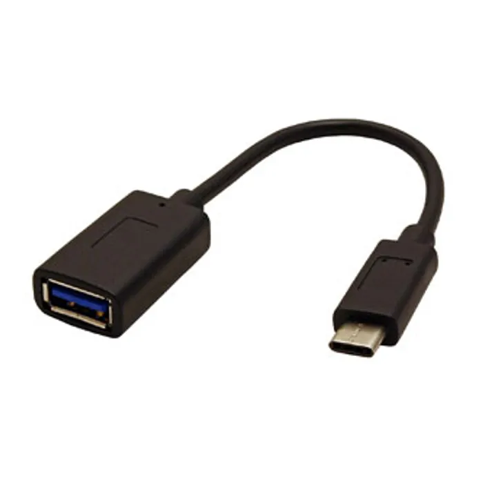 Hlavný obrázok produktu Kabel USB (3.1), USB A F- USB C M, 0.15m, kulatý, černý, plastic bag, OTG kabel