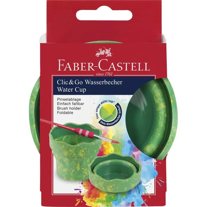 Hlavný obrázok produktu Kelímek na vodu Faber-Castell Click & Go Dinosaurus mramorově zelený