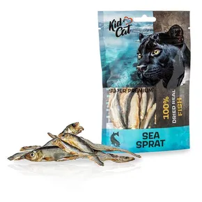 KIDCAT SUPER PREMIUM 100% sušené pravé MORSKÉ ŠPROTY - mini sušené morské šproty, 6 cm / 40 g