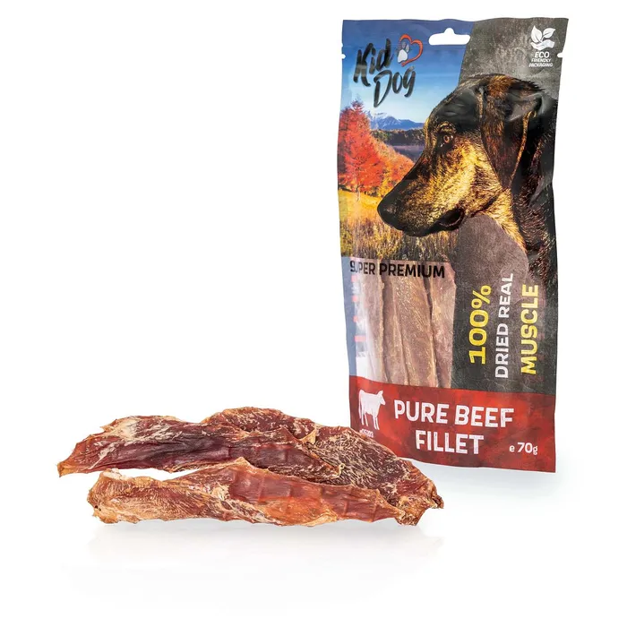 Hlavný obrázok produktu KIDDOG SUPER PREMIUM 100% hovězí čistá svalovina bez aditiv 70 g
