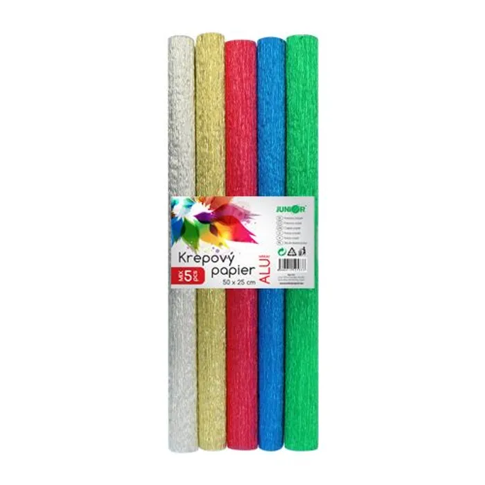 Hlavný obrázok produktu Krepový papír - sada 5 barev ALU rozměr 25 x 50 cm
