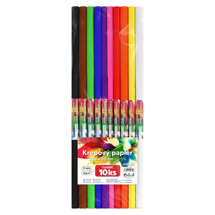 Hlavný obrázok produktu Krepový papír - sada CLASIC 10 barev rozměr 50 x 200 cm