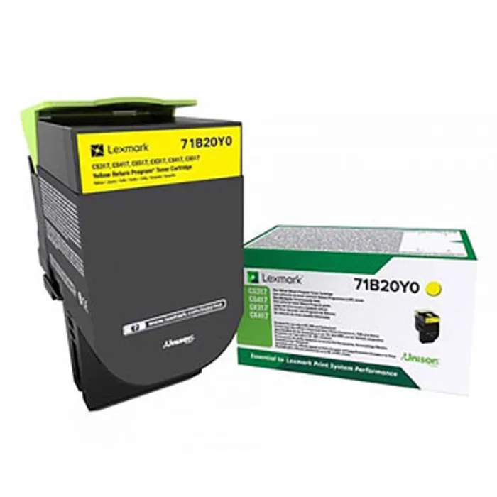 Hlavný obrázok produktu Lexmark originální toner 71B20Y0, yellow, 2300str., Lexmark CS417dn/CS317dn/ CX517dn/CX41