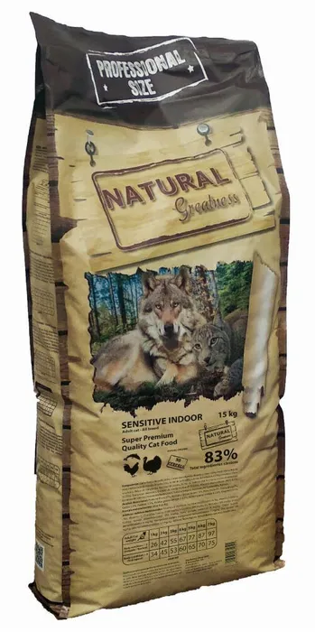 Hlavný obrázok produktu Natural Greatness Sensitive Indoor Cat Recipe/kuře,krůta/ 15 kg