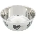 Nerezová miska, motív labky/srdca, protišmykové dno 0,5 l/o 13 cm