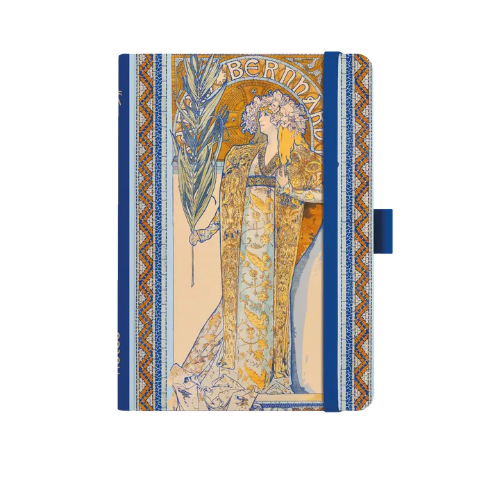 Hlavný obrázok produktu Notes A5 Premium 120g - Alfons Mucha 2027 - linky - Modrý