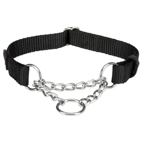 Nylonový polosťahovací obojok PREMIUM - čierna S-M: 30-40cm/15mm