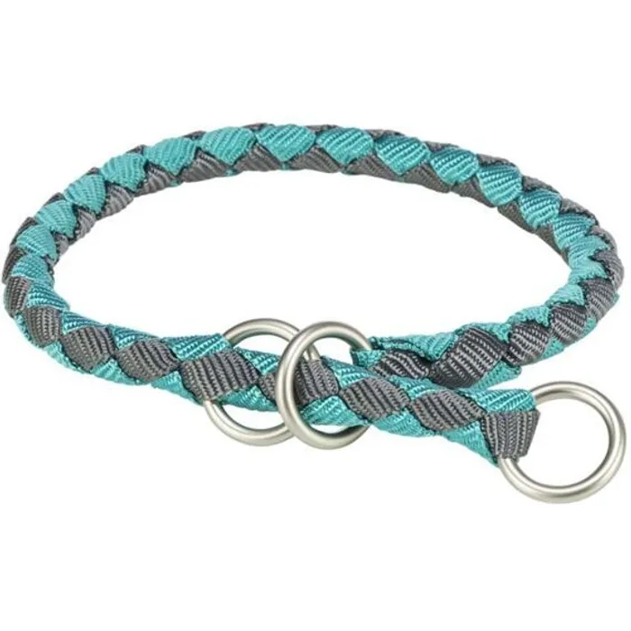Hlavný obrázok produktu Obojek CAVO kulatý polostahovací, aqua/grafitL-XL: 52-60cm/ o18mm