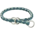Obojok CAVO okrúhly polosťahovací, petrolejová / šalviová M: 39-45cm / o12mm