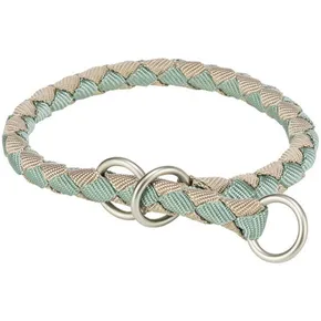 Obojok CAVO okrúhly polosťahovací, šalviová / piesková M-L: 43-51cm / o18mm