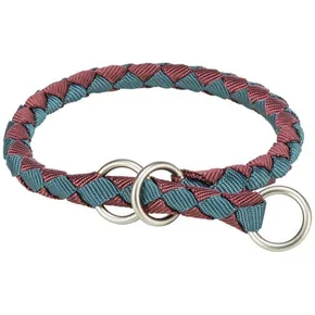 Obojok CAVO okrúhly polosťahovací, sangria/petrolejováL: 47-55cm/ o18mm