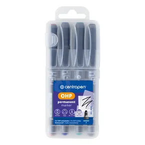 OHP permanentný popisovač 0,6 mm Centropen 2636 F súprava 4 farieb
