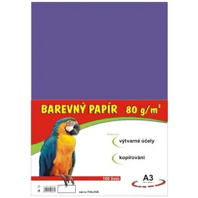 Papier na výtvarnú výchovu A3, 80 g/m², fialový, 100 listov