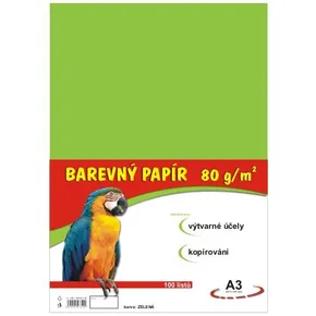 Papier na výtvarnú výchovu A3, 80 g/m², svetlozelený, 100 listov