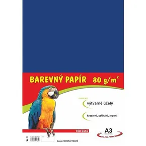 Papier na výtvarnú výchovu A3, 80 g/m², tmavomodrý, 100 listov