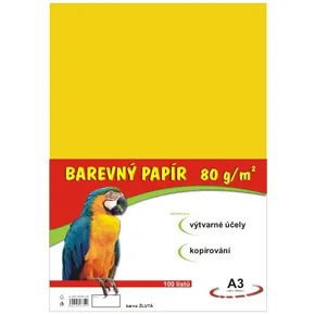Papier na výtvarnú výchovu A3, 80 g/m², žltý, 100 listov
