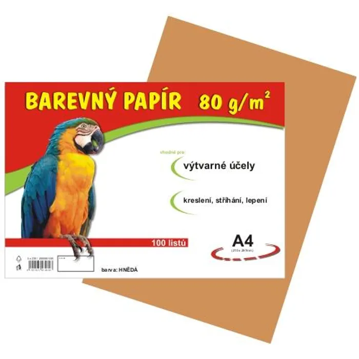 Hlavný obrázok produktu papír pro výtvarnou výchovu A4/100/80g hnědý