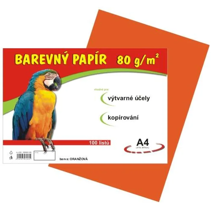 Hlavný obrázok produktu papír pro výtvarnou výchovu A4/100/80g oranžový