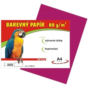 Papier na výtvarnú výchovu A4, 80 g/m², ružový, 100 listov