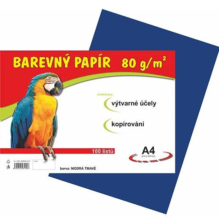 Hlavný obrázok produktu papír pro výtvarnou výchovu A4/100/80g tmavě modrý