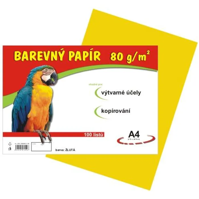 Hlavný obrázok produktu papír pro výtvarnou výchovu A4/100/80g žlutý