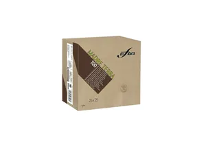 Koktailové obrúsky Infibra Madre Terra 2-vrstvové 25 × 25 cm béžové recyklované [100 ks]