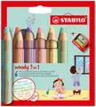 Ďalší obrázok produktu Pastelka, vodovka & voskovka v jednom STABILO woody 3 in 1 PASTEL - 6 ks s strúhadlom