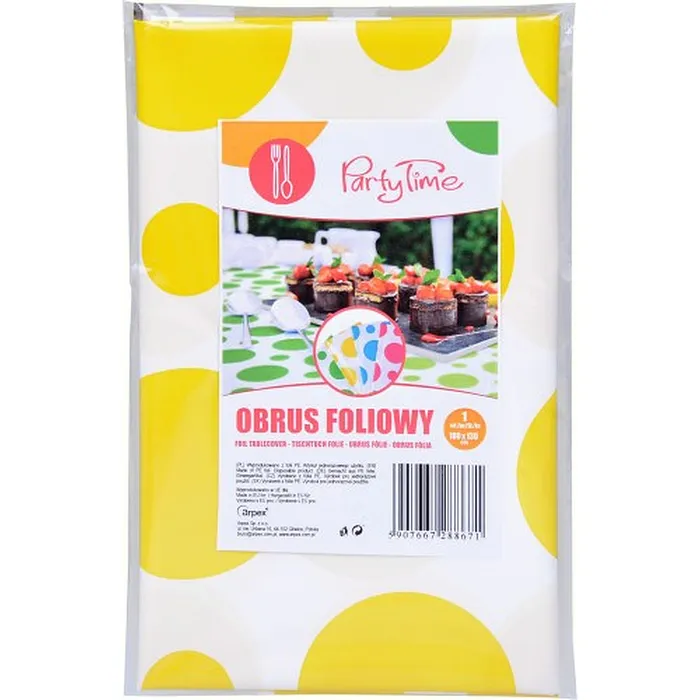 Hlavný obrázok produktu Plastový ubrus s puntíky – žlutý [1 ks]