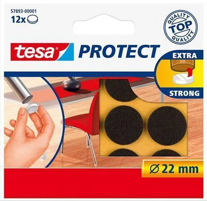 Hlavný obrázok produktu Plstěné samolepicí podložky "Protect 57893", hnědá, 22 mm, TESA