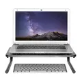 Ďalší obrázok produktu Podstavec pod monitor, priestor pre klávesnicu, čierny, oceľ-plast, 20 kg nosnosť, Powerton, ergo