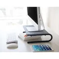 Ďalší obrázok produktu Podstavec pod monitor, priestor pre klávesnicu, čierny, oceľ-plast, 20 kg nosnosť, Powerton, ergo