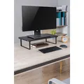Ďalší obrázok produktu Podstavec pod monitor, priestor pre klávesnicu, rýchla montáž, čierny, oceľ, drevotrieska, 20 kg nosnosť, Powerton, ergo
